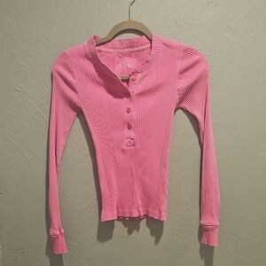 Aerie Coral Ribbed Top